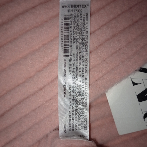 NWT Zara PINK cropped Tie Wrap Sweater size medium - Picture 8 of 9